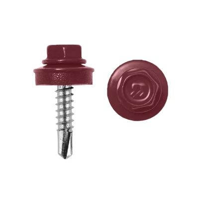Саморез кровельный, RAL3005 (красный)