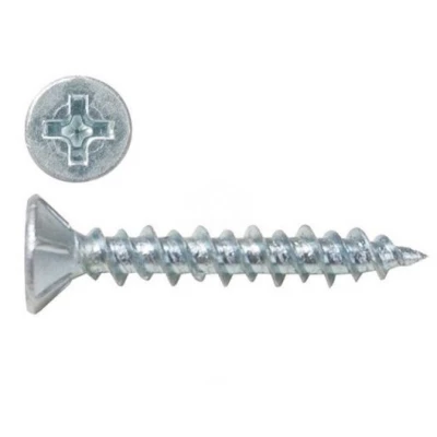 Саморез оконный, острый наконечник, белый цинк