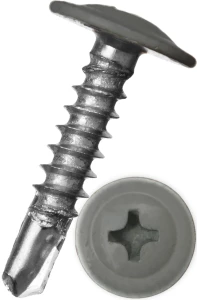 Саморез с прессшайбой, сверло, RAL7004(серый)